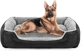 KOZI PET Dog Beds for Dog & Cats, Rectangle Pet Bed Thickened Enough with Soft Coral Fleece and,Durable Dog Sofa Pet Bed