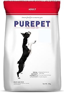 Purepet Adult Dry Dog Food 10kg | Meat & Rice Flavour | Promotes Health & Vitality | Immune Support | Healthy Digestion | Nutrient Rich